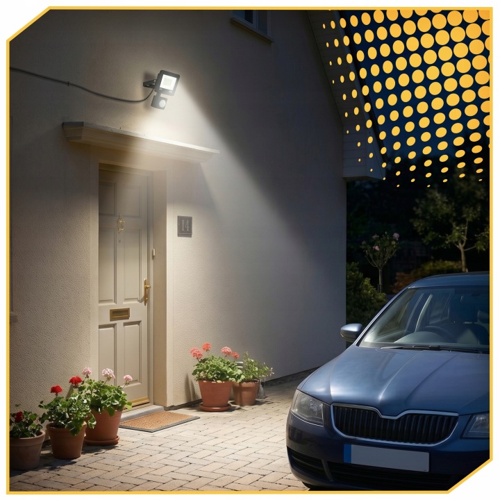 Halogen Naświetlacz LED Smartled 50W czarny z czujnikiem ruchu IP66 4500K Kolor czarny
